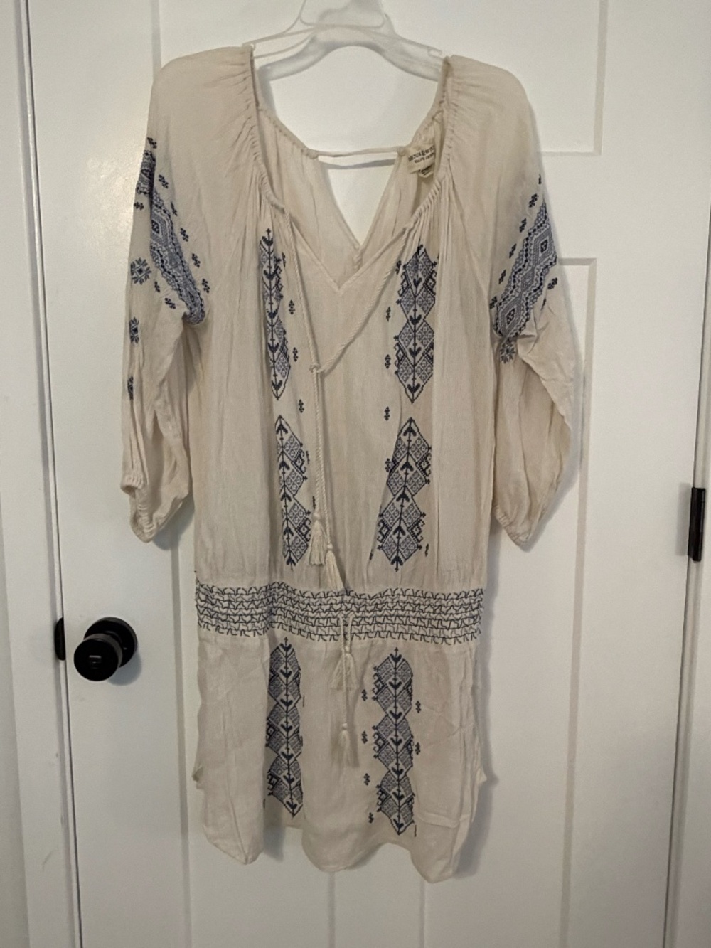 Ralph Lauren Denim & Supply Womens Dress Embroidered Tassel Chest Boho Large